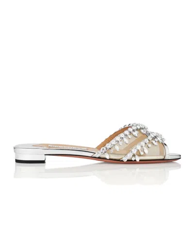 AQUAZZURA AQUAZZURA EMBELLISHED SLIDE SANDALS