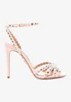 Aquazzura Tequila 105 Crystal-embellished Sandals In Pink