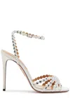 Aquazzura Womens White Tequila 105 Crystal-embellished Leather Heeled Sandals In White