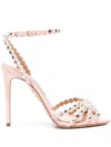 Aquazzura Tequila 85mm Crystal-embellished Sandals In Pink