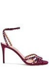 Aquazzura 90mm Embellished Scalloped-edges Heeled Sandals In Burgundy