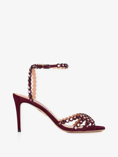 Aquazzura Tequila 85 Sandals In Burgundy