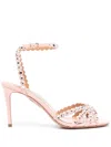 Aquazzura Tequila 85mm Crystal-embellished Sandals In Pink