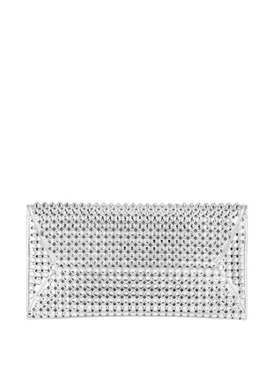 Aquazzura Tequila Crystal-embellished Clutch Bag In Silver