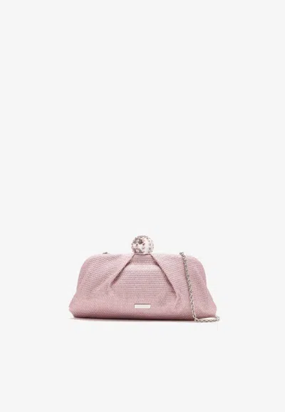 Aquazzura Tequila Crystal-embellished Clutch Bag In Pink
