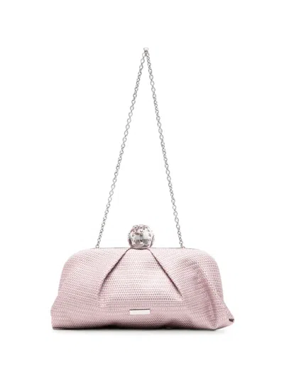 Aquazzura Tequila Crystal-embellished Clutch Bag In Pink