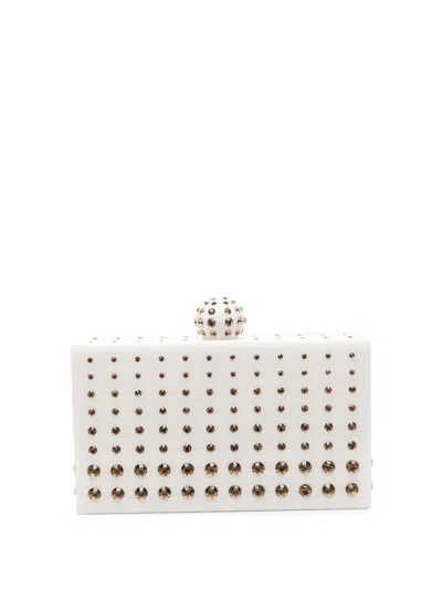 Aquazzura Tequila Crystal-embellished Clutch Bag In White