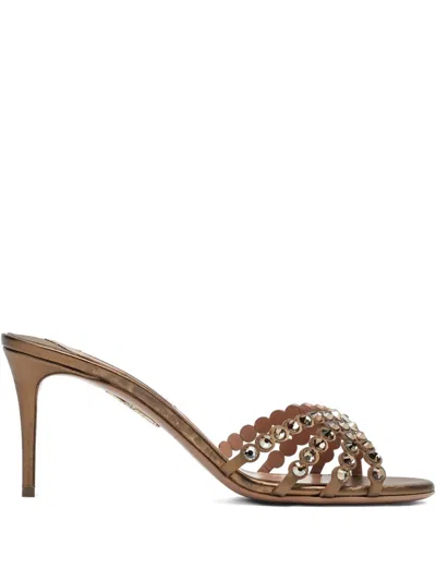 Aquazzura Tequila Flat 75 Sandals For Women In Gray