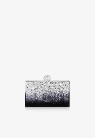 Aquazzura Tequila Glitter Clutch In Black