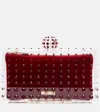 Aquazzura Tequila Mini Beaded Clutch In Red