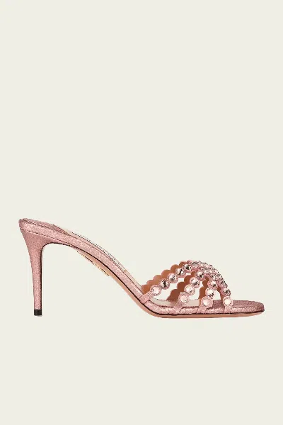 Aquazzura Tequila Mule 75 In Dusty Rose
