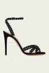 AQUAZZURA TEQUILA SANDAL 105 IN BLACK JET