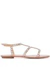 Aquazzura Tequila Crystal-embellished Metallic Leather Sandals