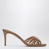 Aquazzura Tequila 75 Leather Sandals In Gold