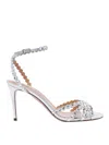 Aquazzura Tequila 85 Crystal-embellished Sandals In Metallic