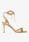 Aquazzura Heeled Sandals With Metallic And Textured Finish