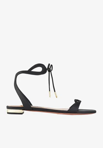 Aquazzura Tessa Flat Sandals In Nappa Leather