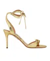 Aquazzura Heeled Sandals With Metallic And Textured Finish In Nude