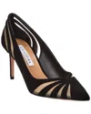 Aquazzura The Spy 105 Suede And Mesh Pumps In Black