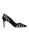 Aquazzura The Spy 105 Suede And Mesh Pumps In Black