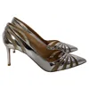 Aquazzura The Spy 90mm Pumps In Silver Patent Leather In Silver