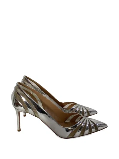 Pre-owned Aquazzura The Spy Pointed Pumps In Silver