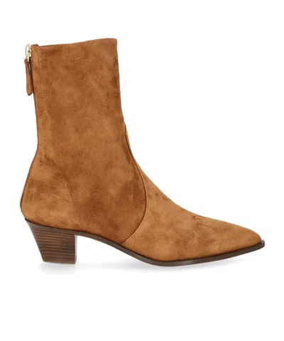 Aquazzura Thick-heeled Boots In Brown