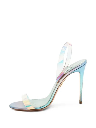 Pre-owned Aquazzura Translucent Slingback Sandals In Blue