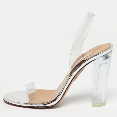Aquazzura Transparent Leather And Pvc So Nude Slingback Sandals In Multi