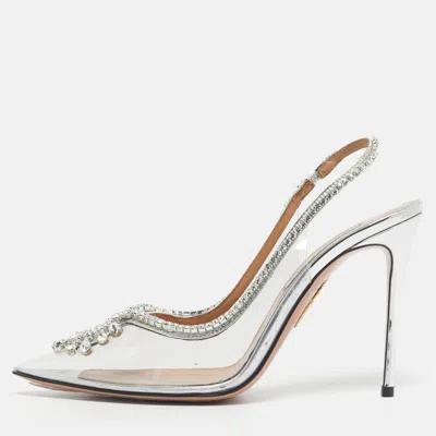 Pre-owned Aquazzura Transparent Pvc Seduction Pumps Size 38