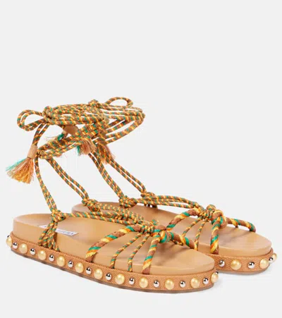 Aquazzura Exotic Rope Tassel Sandals In Multicolor