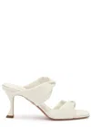 Aquazzura Twist 75 Leather Mules In White