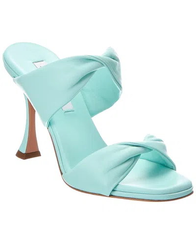 Aquazzura Twist 95 Leather Sandal In Animal Print