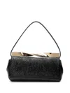 Aquazzura Twist Crinkled Clutch Bag In Black
