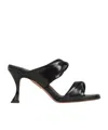 Aquazzura Leather Twist Heeled Sandals 95 In Black