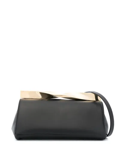 Aquazzura Twist Faux-leather Clutch Bag In Black