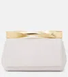 Aquazzura Mini Twist Nappa Leather Clutch In White