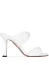 Aquazzura Twist 95 Leather Sandals In White