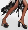 Aquazzura Twist Sandal Plateau 120 Leather Platform Sandals In Black In Black