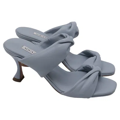 Aquazzura Twist Slide Sandal Heels In Blue Leather