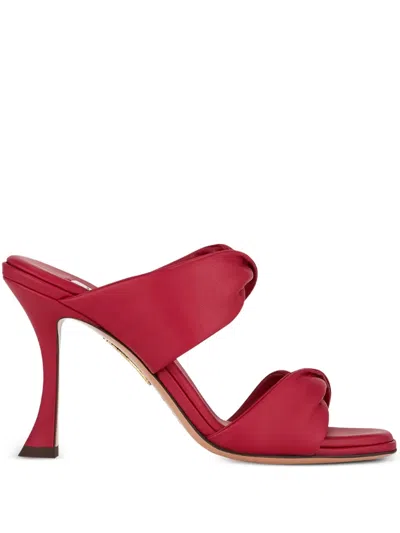 Aquazzura Twisted-strap Heeled Sandals In Red