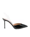 Aquazzura V Plexi 90mm Slingback Pumps In Black