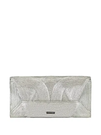 Aquazzura Vacanza Clutch Bag In Silver