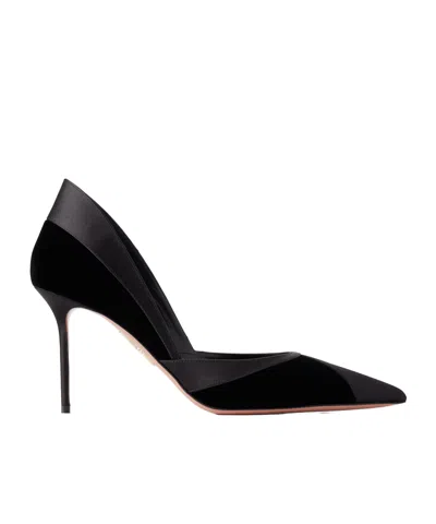 Aquazzura Velvet And Satin Pumps In Black