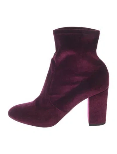 Pre-owned Aquazzura Velvet Boots In Purple
