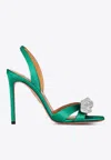 Aquazzura 105mm Very Bow Tie Crystal Sandals