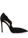 Aquazzura Pointed Toe Pumps With Bow Detail In Black