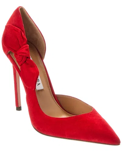 AQUAZZURA AQUAZZURA VERY BOW TIE 150 SUEDE PUMP