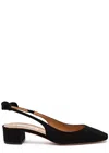 Aquazzura Black Slingback With Bow Detail In Black
