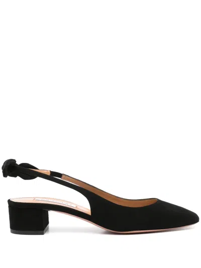 Aquazzura Heeled Shoes With Bow Tie Detail In Black